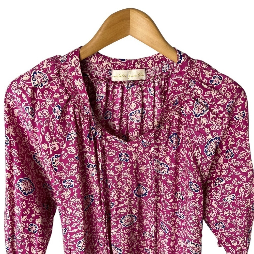 Natalie Martin Silk Shift Dress Floral Print Pink Size Small - Picture 4 of 8